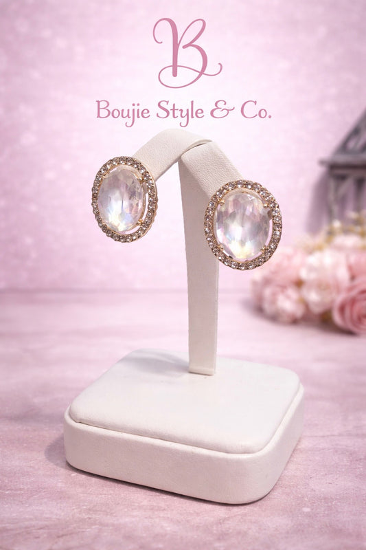 Opaline Halo Luxe Stud Earrings