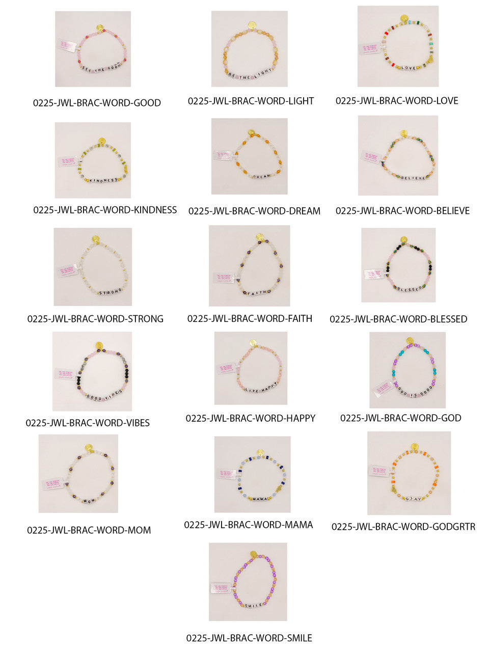 You Are Worthy, Strong, Loved Word Bracelet