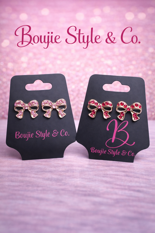 Pretty Little Bow Crystal Stud Earrings