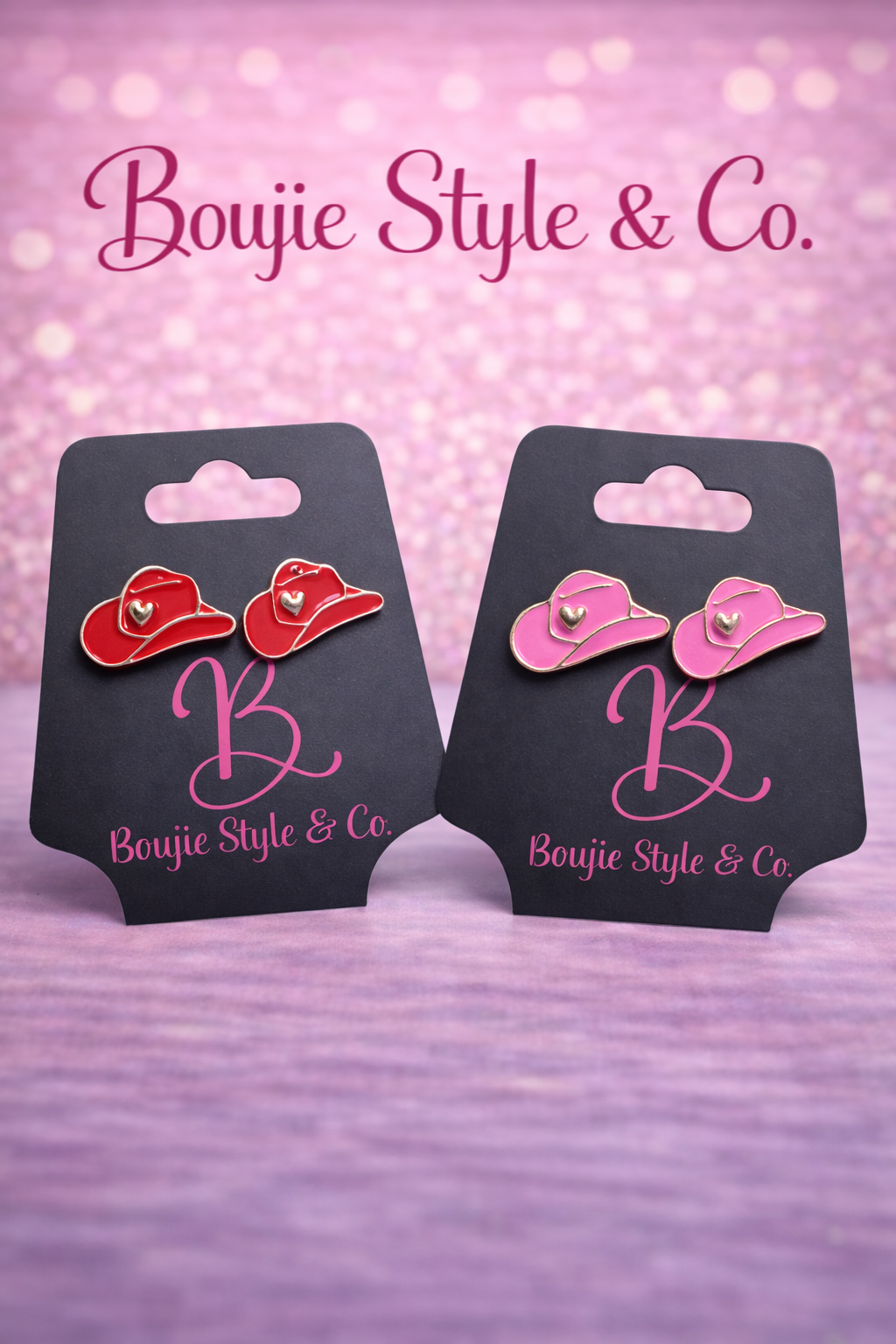 Rodeo Sweetheart Cowgirl Hat Stud Earrings