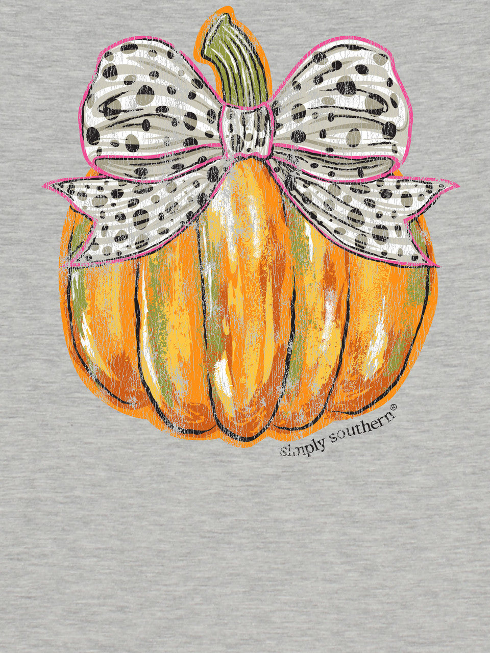 Short Sleeve Bow Pumpkin T-Shirt