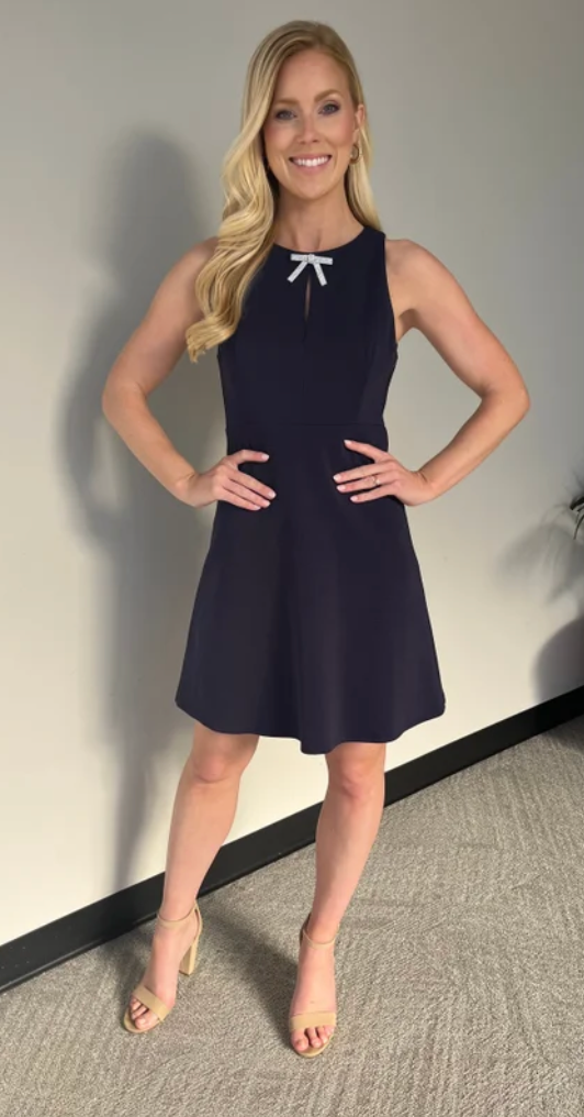 Midnight Bow Scuba Dress