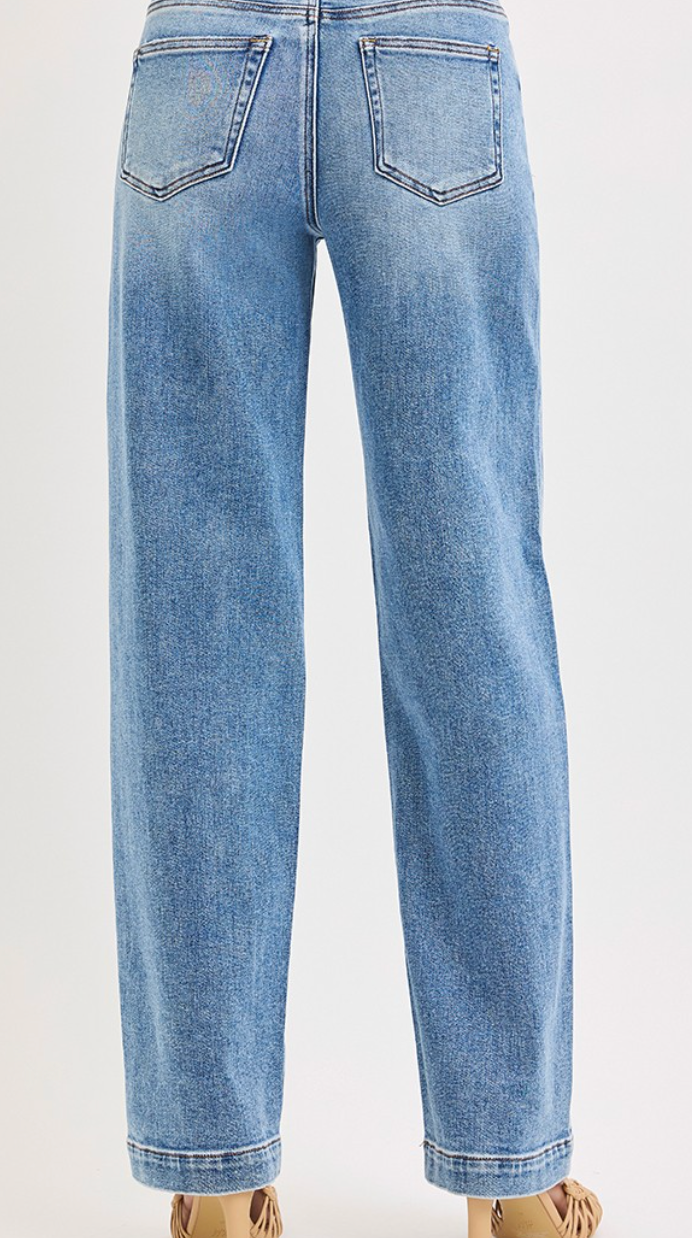 Risen High Rise Wide Baggy Jeans