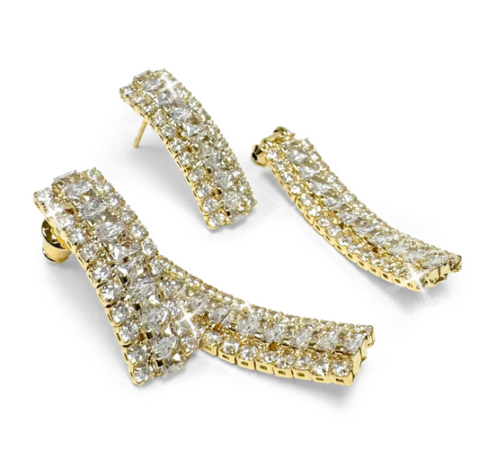 Split Bar Gold Earrings