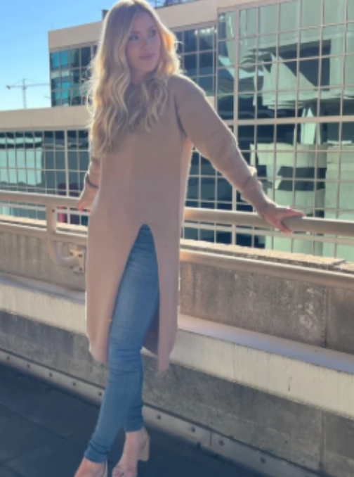 Carole Christian Slit Calf length Sweater