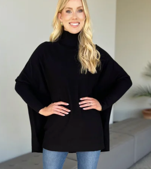 Luxe Magenta Turtleneck Sweater