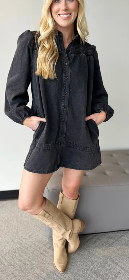 Everyday Smocked Denim Dress