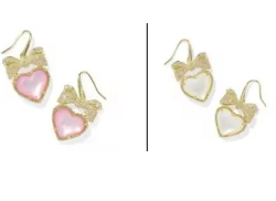 KS Heart Bow Earrings