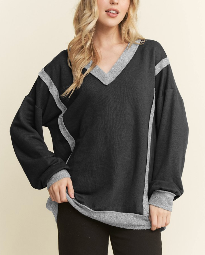 The Off-Duty Boujie V-Neck Pullover