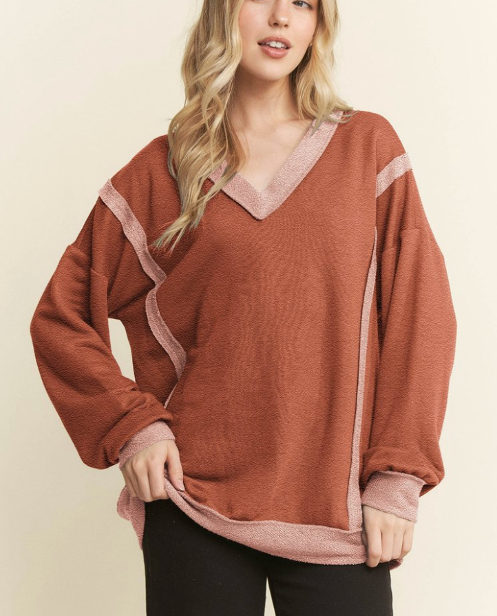 The Off-Duty Boujie V-Neck Pullover