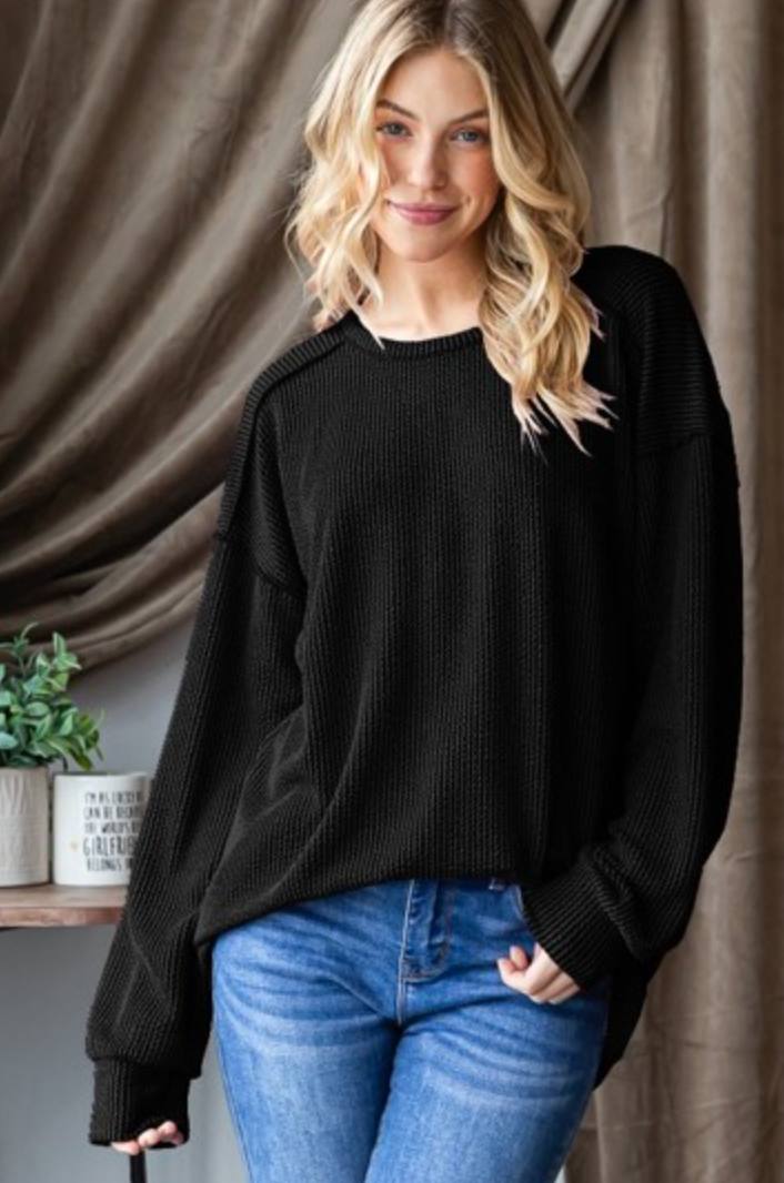 The Everyday Luxe Waffle Knit Top