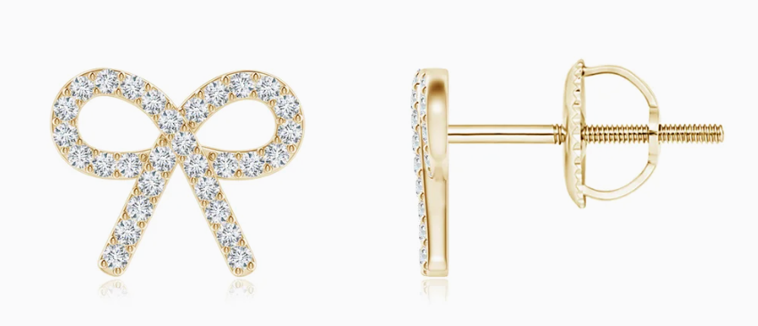 Bow Stud Earrings - designer inspired sparkle