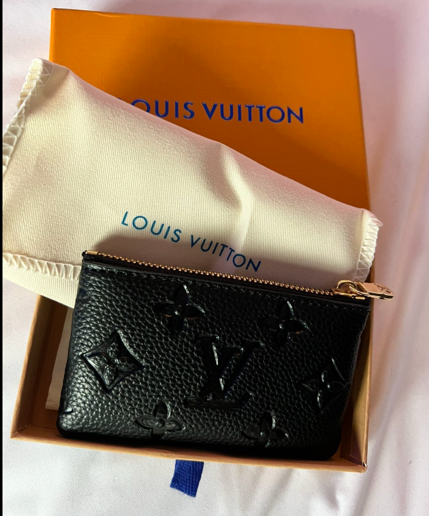 Midnight Monogram Zip Coin Pouch