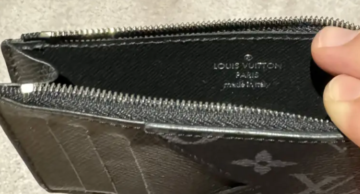 Midnight Monogram Zip Card Wallet