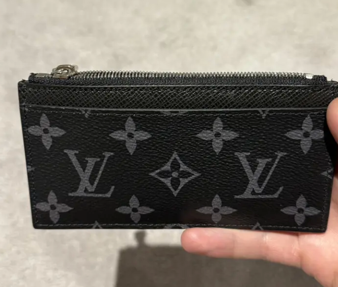 Midnight Monogram Zip Card Wallet