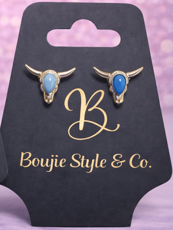 Southern Belle Steer Stud Earrings