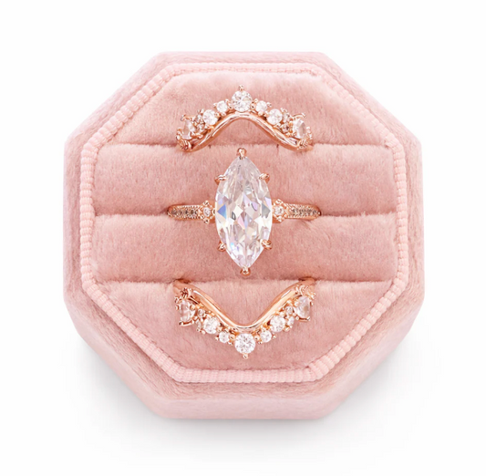 Aurora Crown Marquise Ring Set