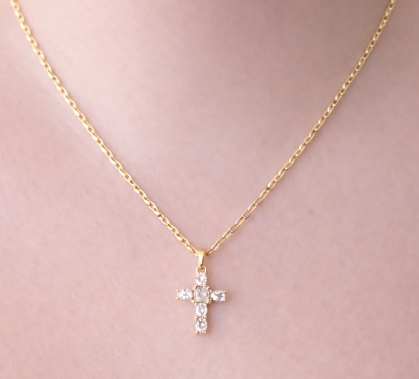 Faith & Shine Crystal Cross Necklace