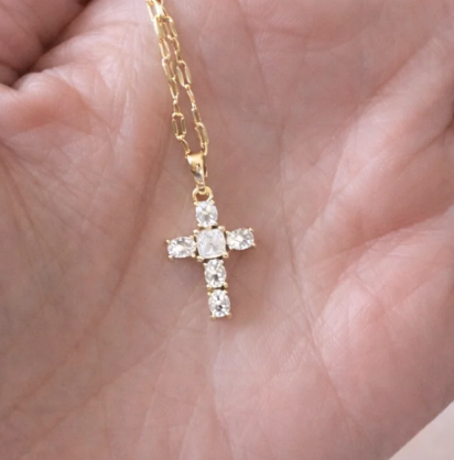 Faith & Shine Crystal Cross Necklace