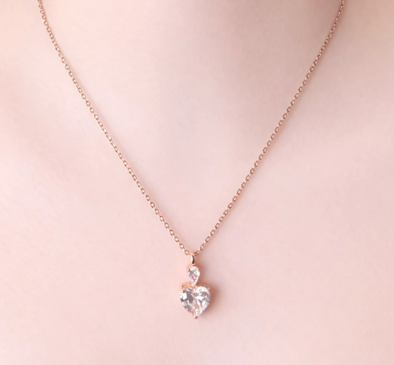 Boujie Double Heart Sparkle Necklace