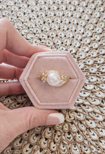 Golden Tide Pearl Ring
