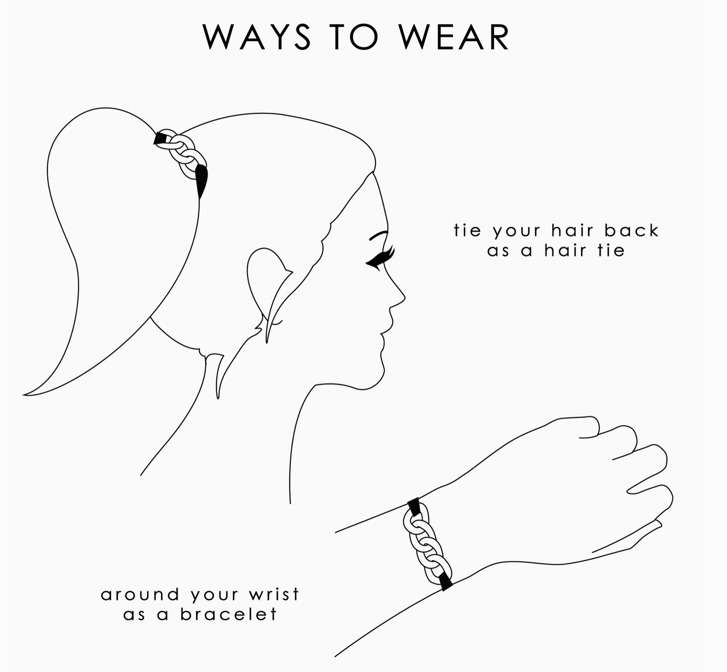 Boujie Silver Link Luxe Hair Tie Bracelets