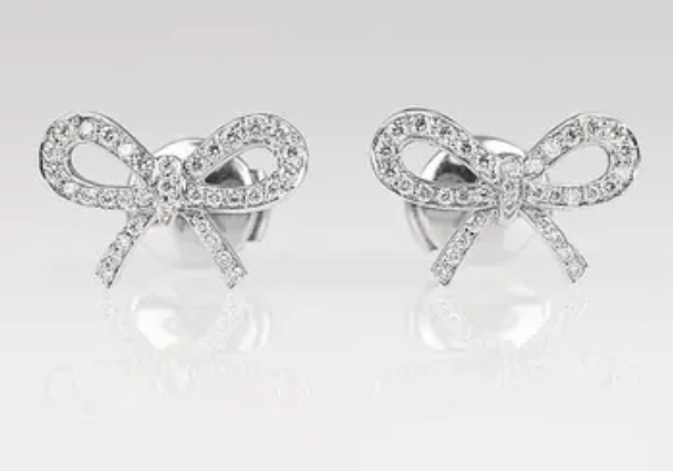 Bow Stud Earrings - designer inspired sparkle