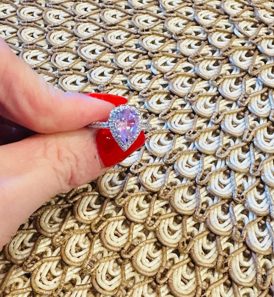 Blushing Princess Teardrop Ring