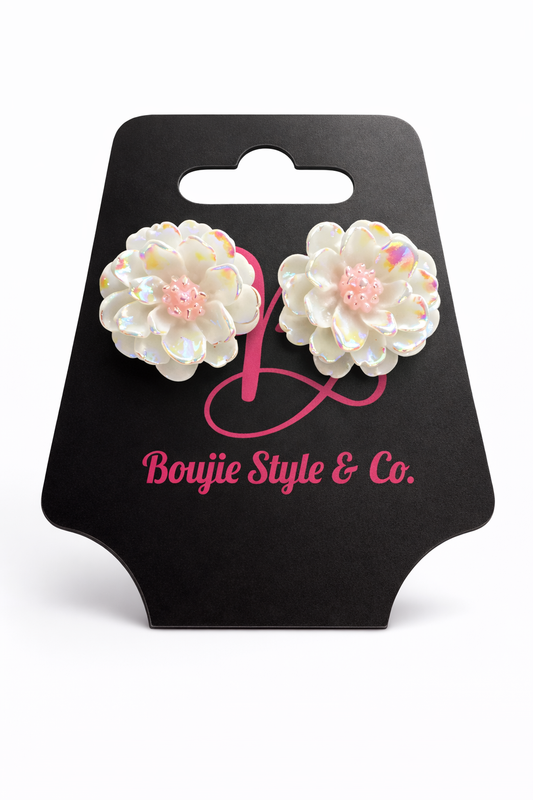 White Flower Earrings