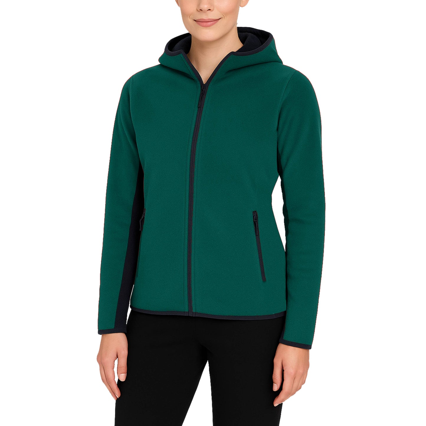 Galaxy By Harvic - Women's Loose-Fit Polar Fleece Tech Zip Hoodie