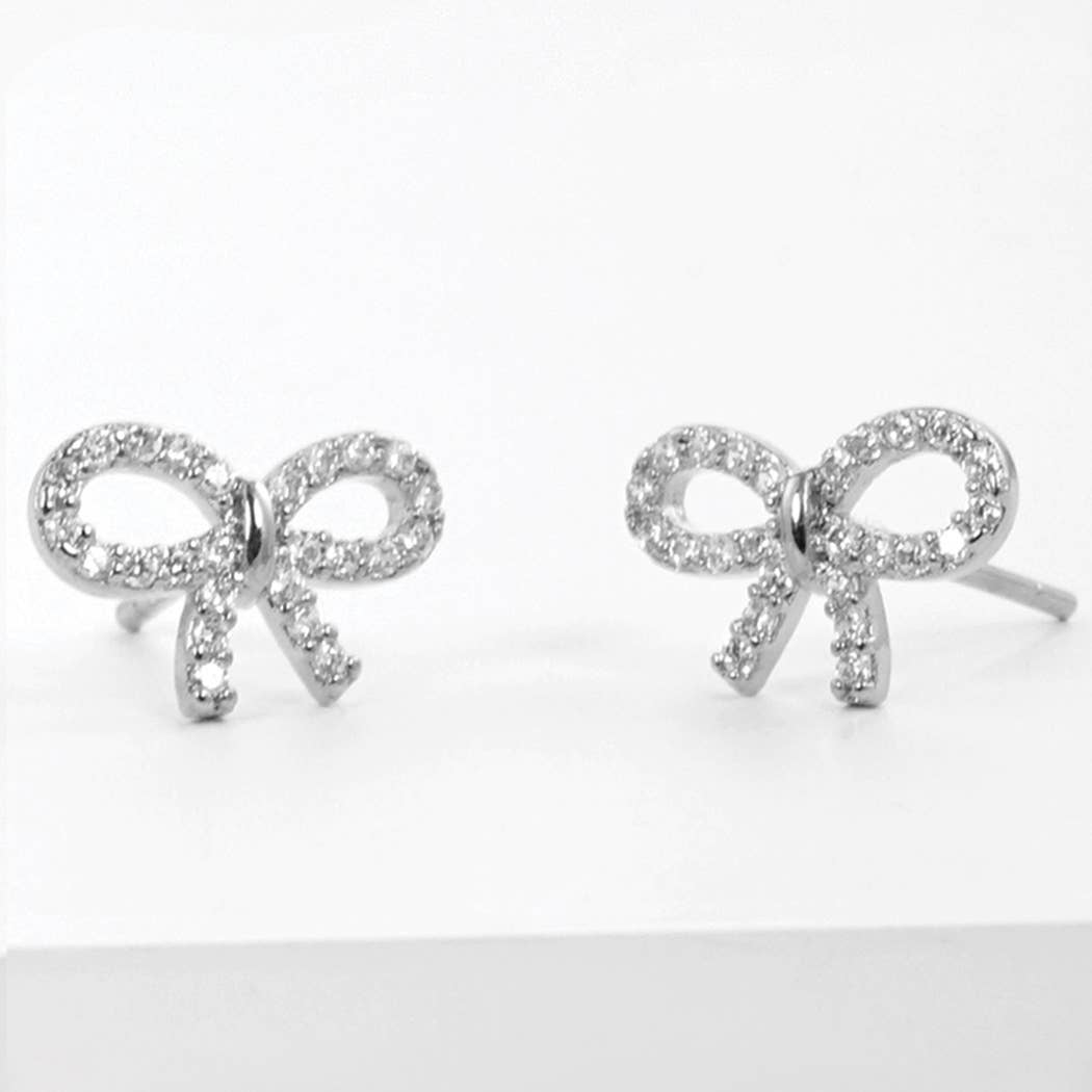 Fashion City - CZ Gold-Dipped Ribbon Earring