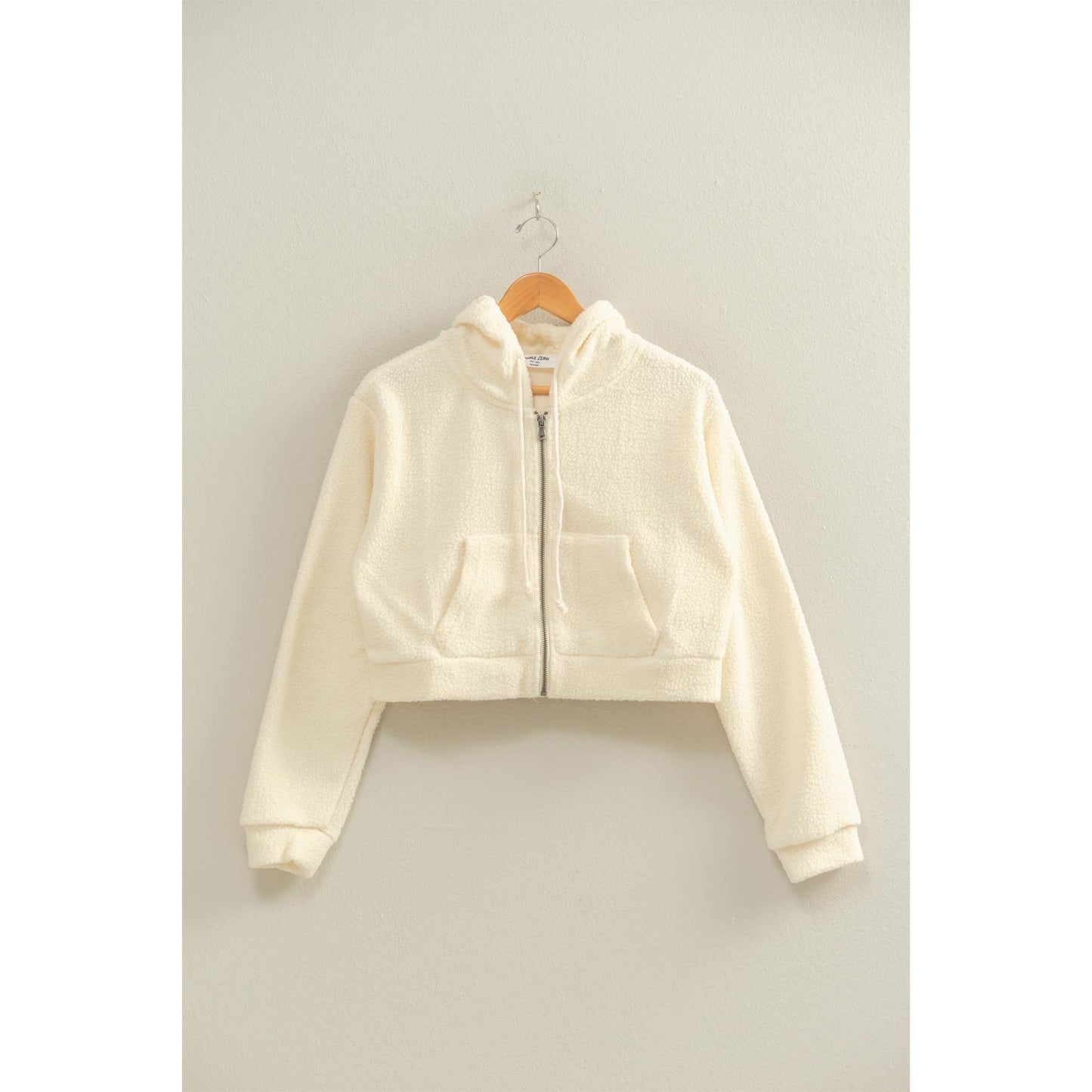 HYFVE - Sherpa Cropped Zip Up Hoodie