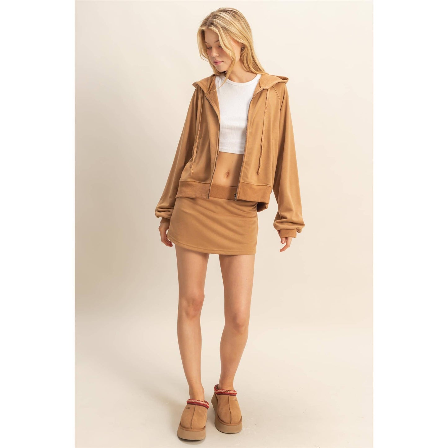 HYFVE - Casual Hoodie And Skorts Set