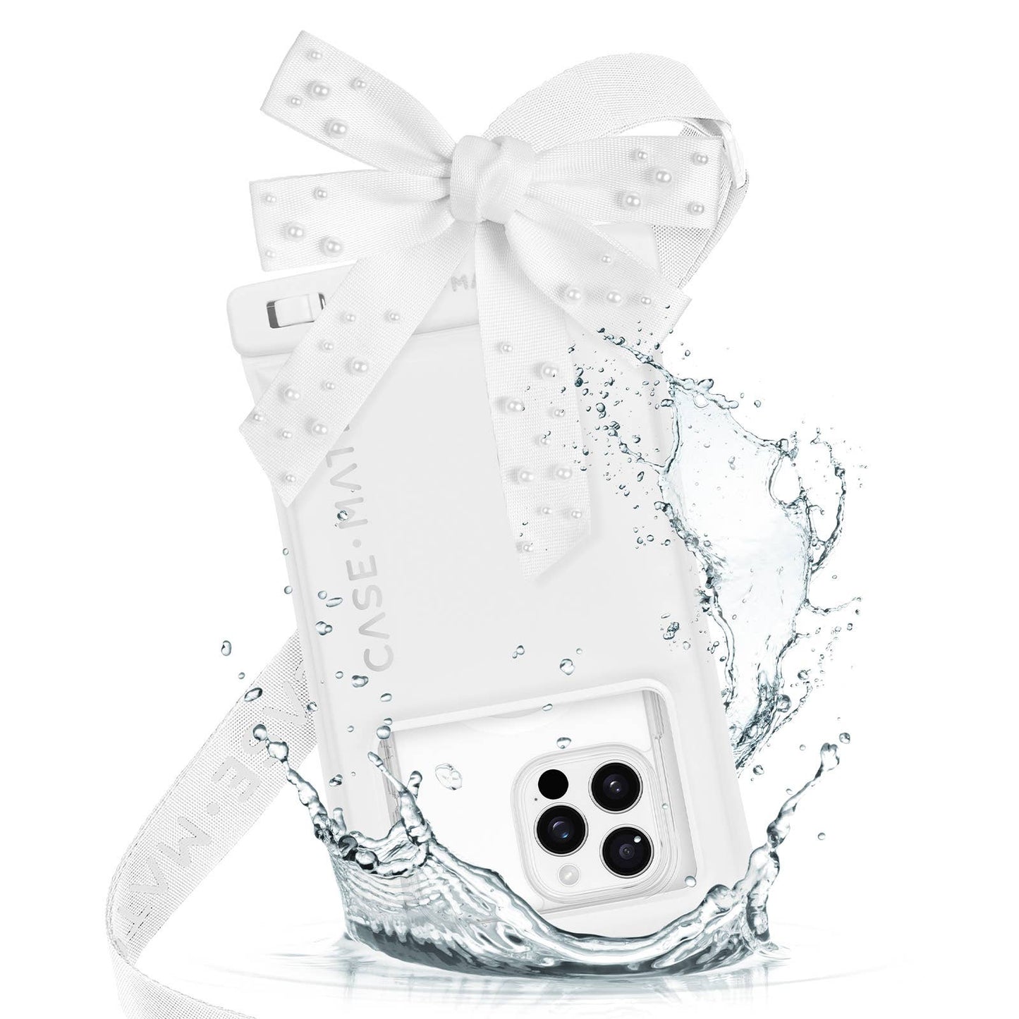 Case-Mate - Case-Mate Ivory Pearl Bow Waterproof Floating Pouch