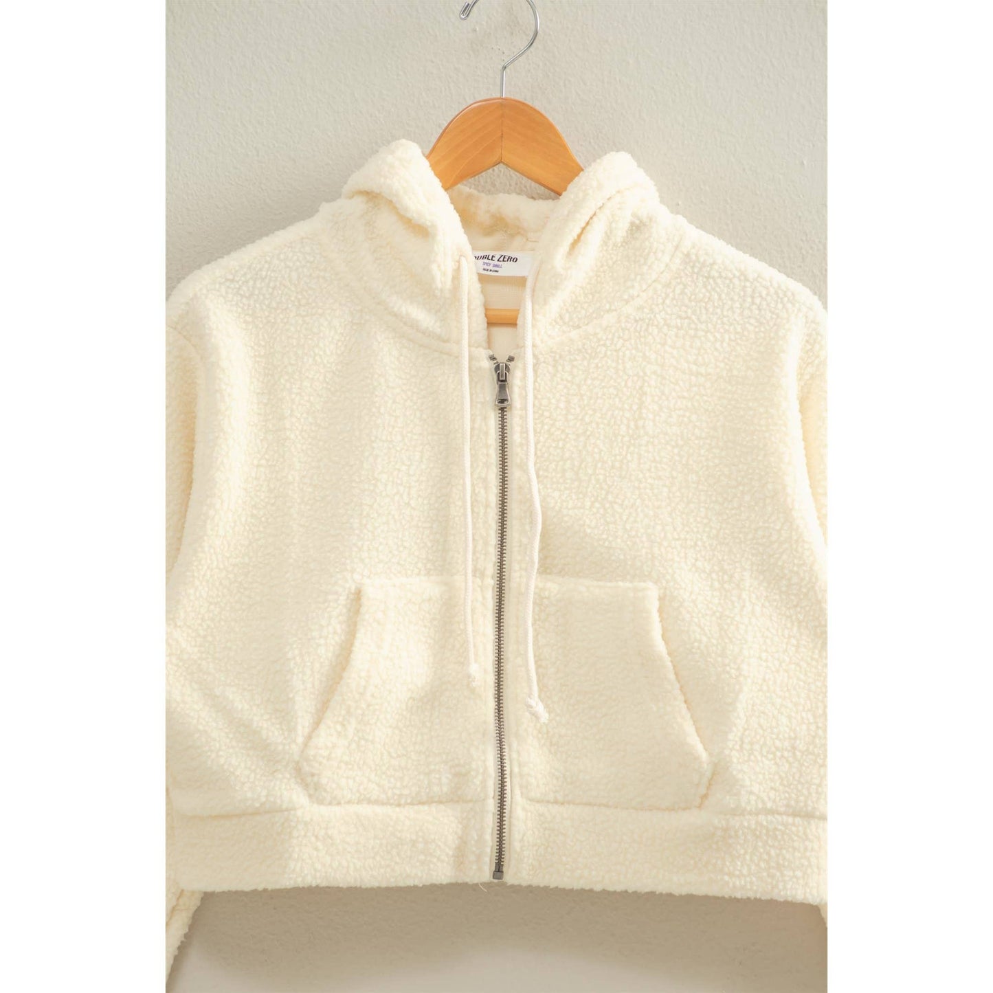 HYFVE - Sherpa Cropped Zip Up Hoodie
