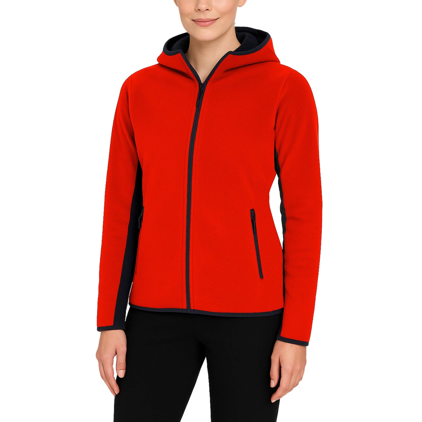 Galaxy By Harvic - Women's Loose-Fit Polar Fleece Tech Zip Hoodie