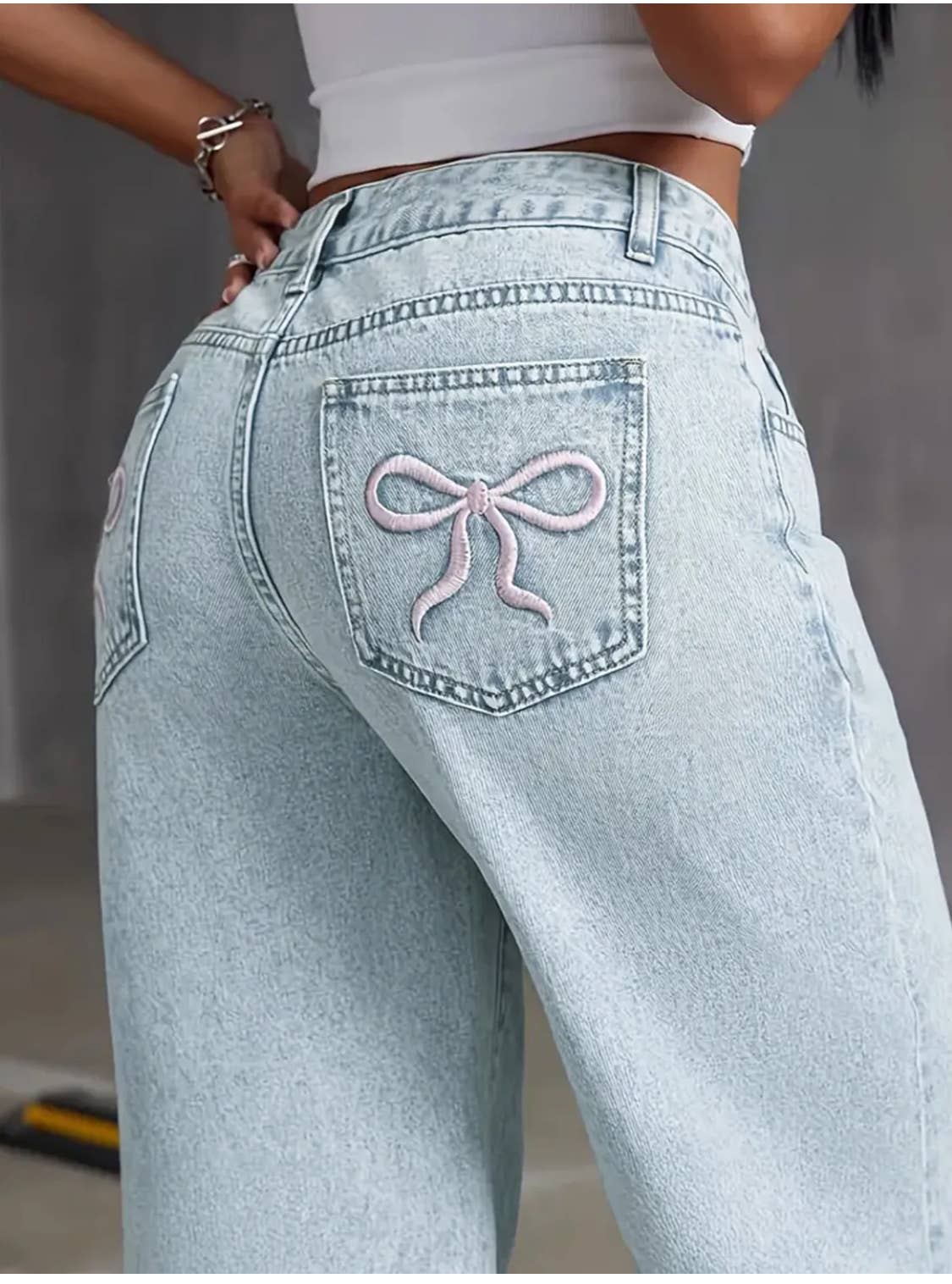 Serenity Collective - Bow Wide Leg Jeans