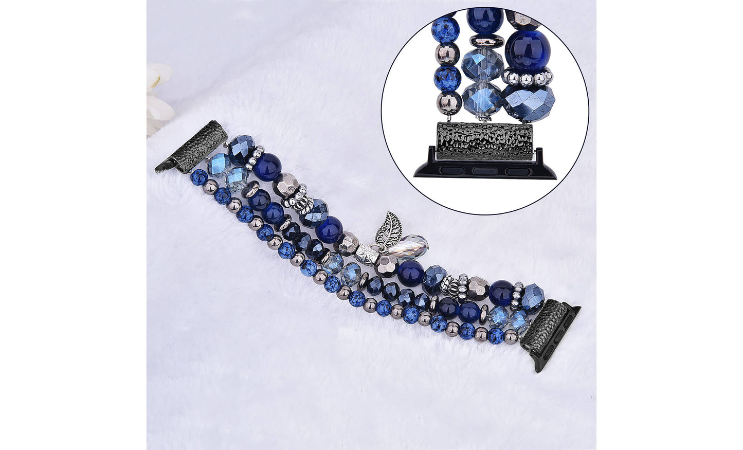 ShopTrendsNow - Beaded Apple Watch Elastic Bracelet Band