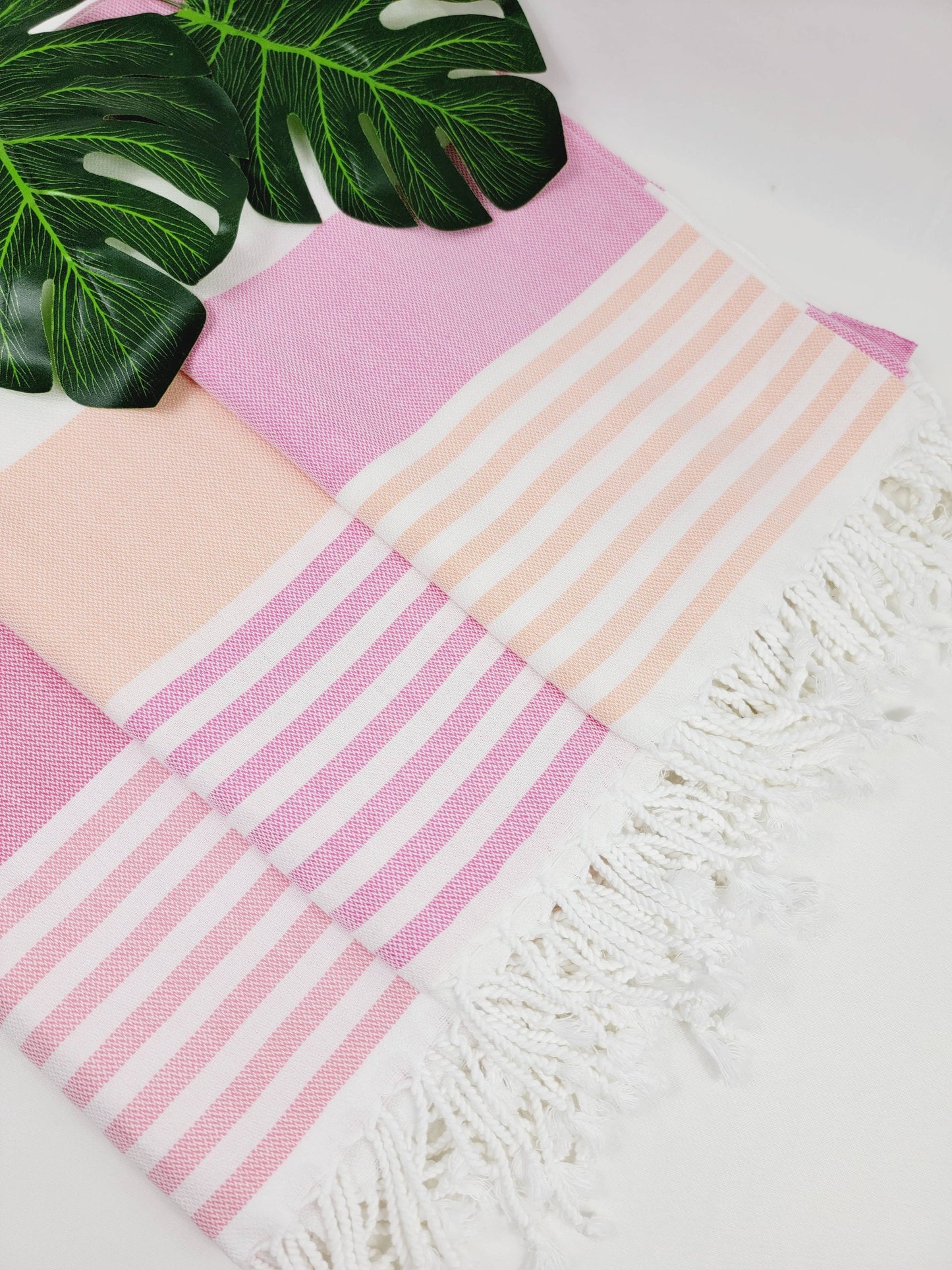 EBRU Home - 10 Beach Towel set, Assorted sand free Towel, Cabana Stripe