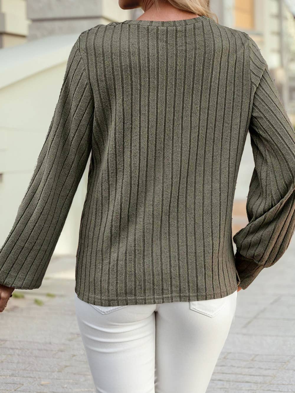 1 the Woman - Leopard Print Crochet Patchwork Rib Textured Knit Top