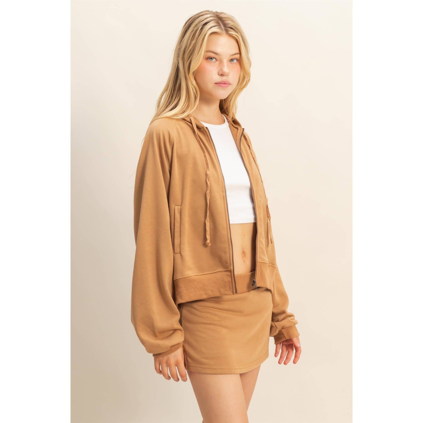HYFVE - Casual Hoodie And Skorts Set