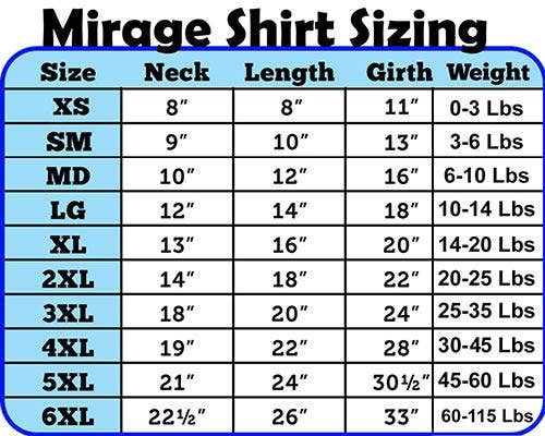 Mirage Pet Products - Plain (Blank) Pet Shirts