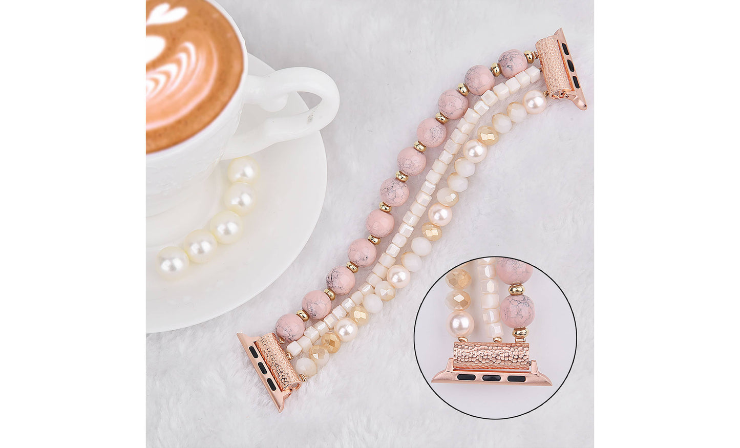 ShopTrendsNow - Beaded Apple Watch Elastic Bracelet Band