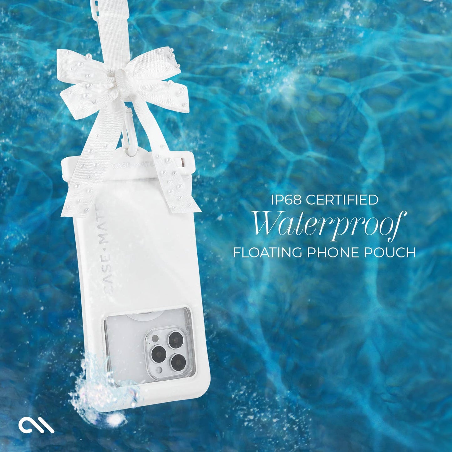 Case-Mate - Case-Mate Ivory Pearl Bow Waterproof Floating Pouch