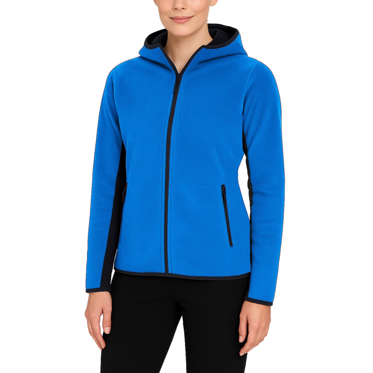 Galaxy By Harvic - Women's Loose-Fit Polar Fleece Tech Zip Hoodie