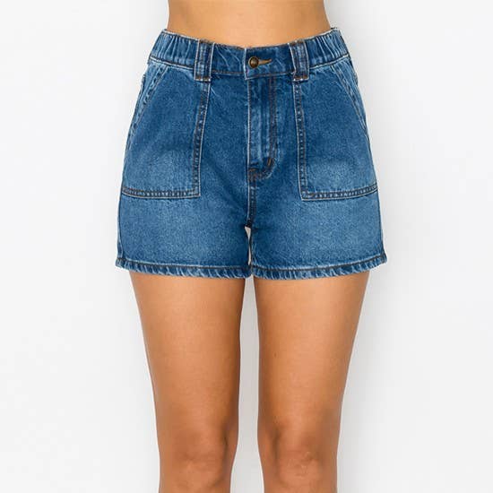 BLUE AGE - RIGID PATCH POCKET SHORTS STRETCHED