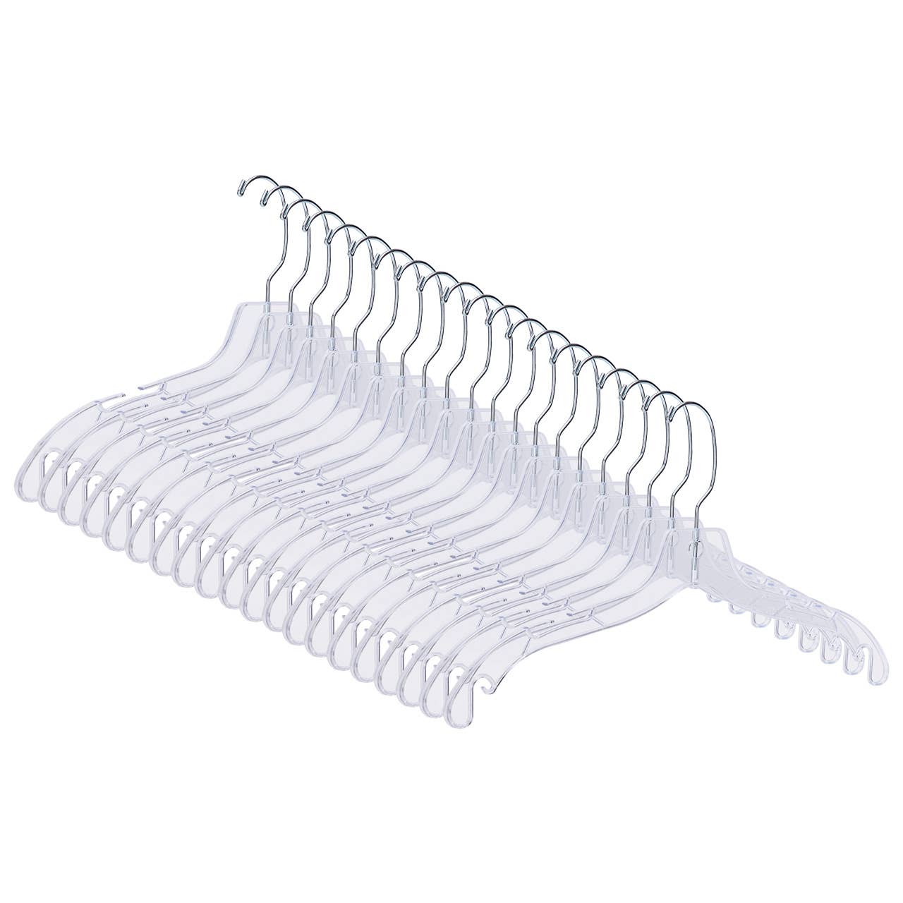 Store Supply Warehouse - 17" Economy Clear Plastic Dress Hangers - Case of 100
