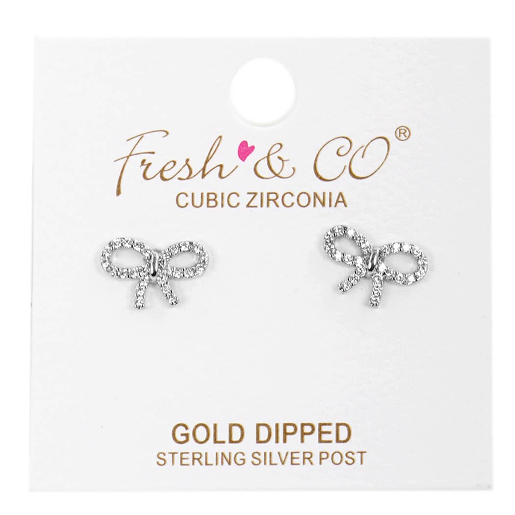 Fashion City - CZ Gold-Dipped Ribbon Earring