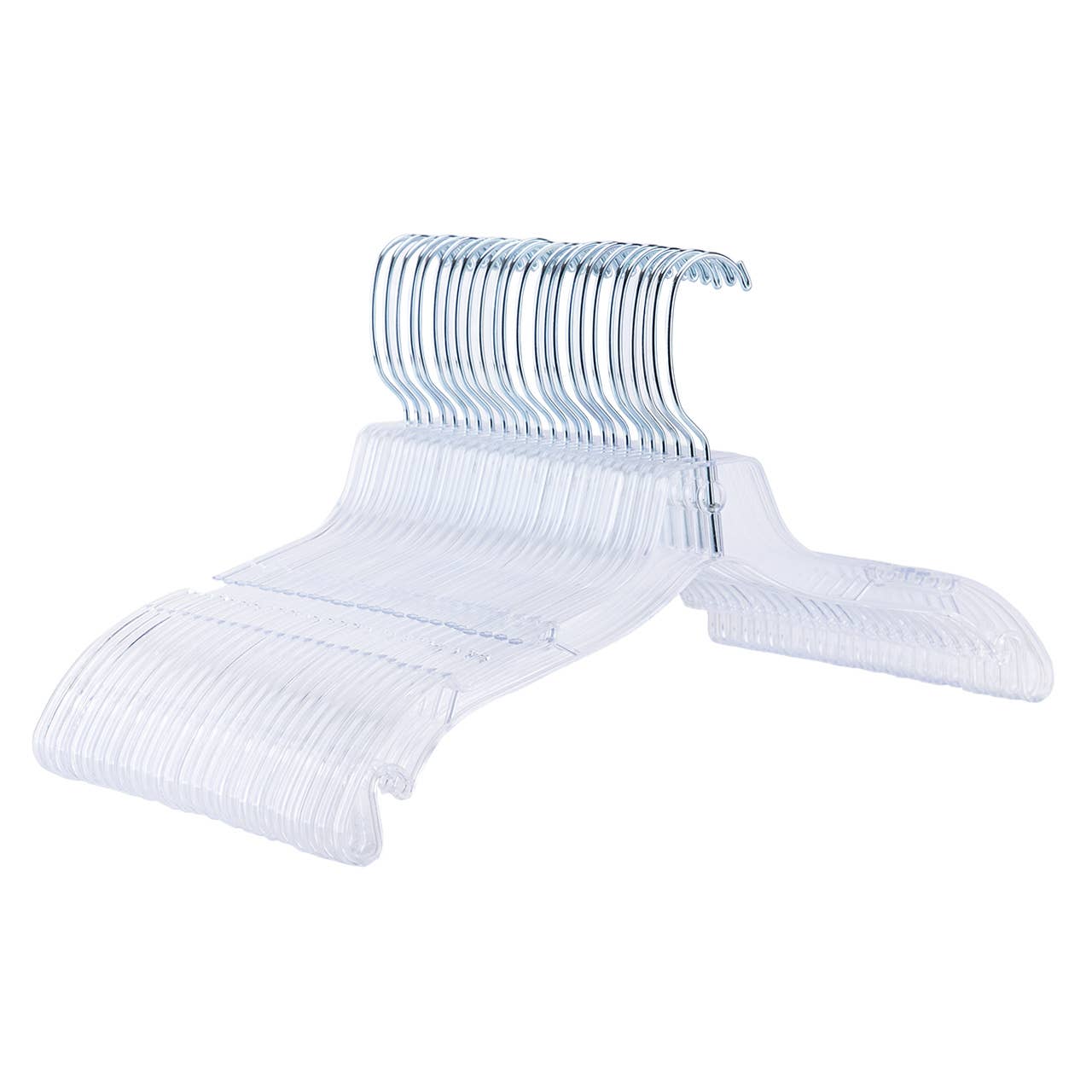 Store Supply Warehouse - 17" Economy Clear Plastic Dress Hangers - Case of 100