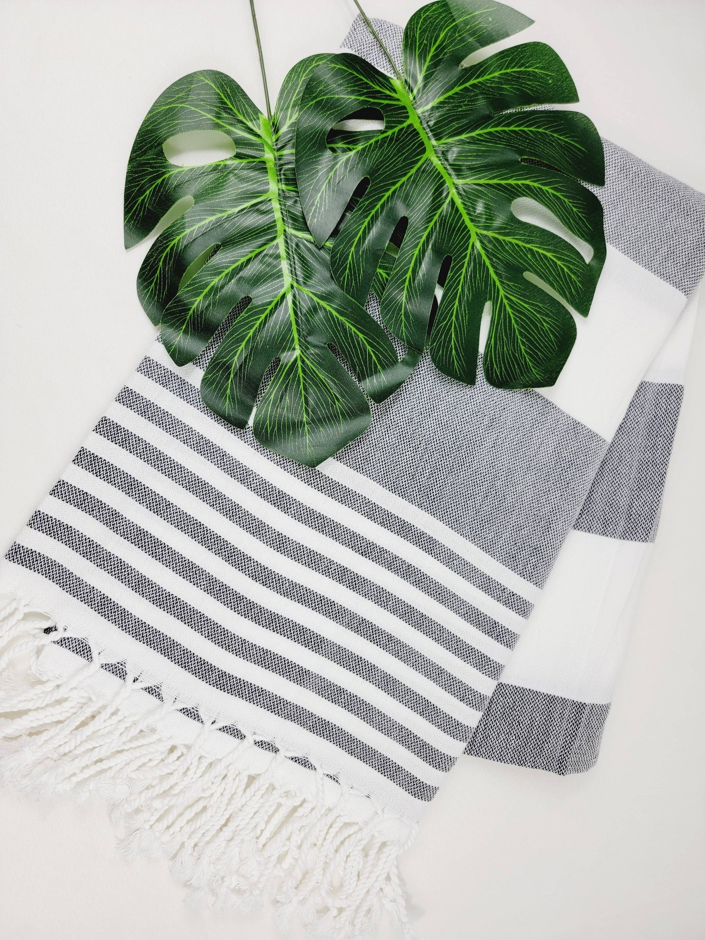 EBRU Home - 10 Beach Towel set, Assorted sand free Towel, Cabana Stripe